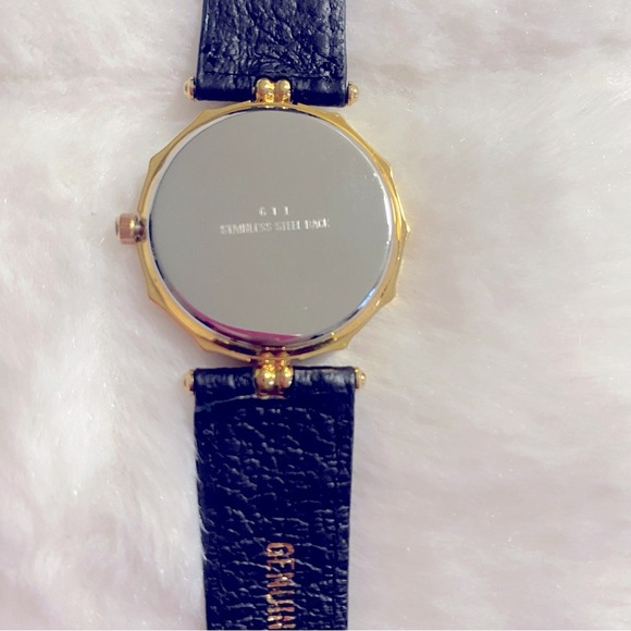 NWT ADOLFO Genuine Leather Quartz Analog Women's Watch In Black/Hold Hardware - Picture 5 of 10